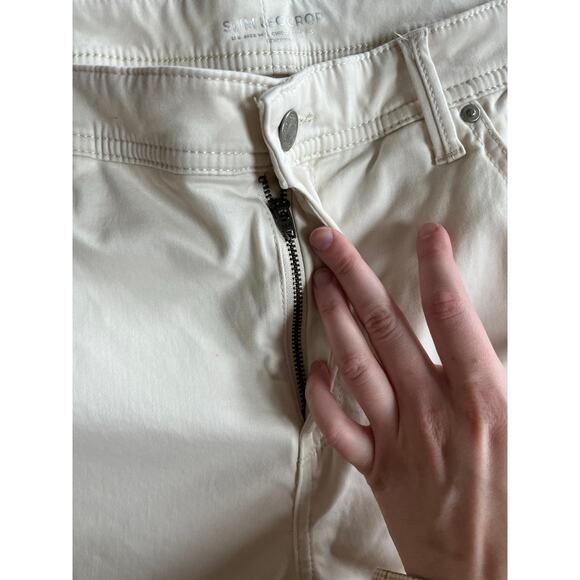 Chicos Pants 14 Large Slim Leg Crop Cotton Stretch High Rise Cream Classic 2.5 - Picture 4 of 15